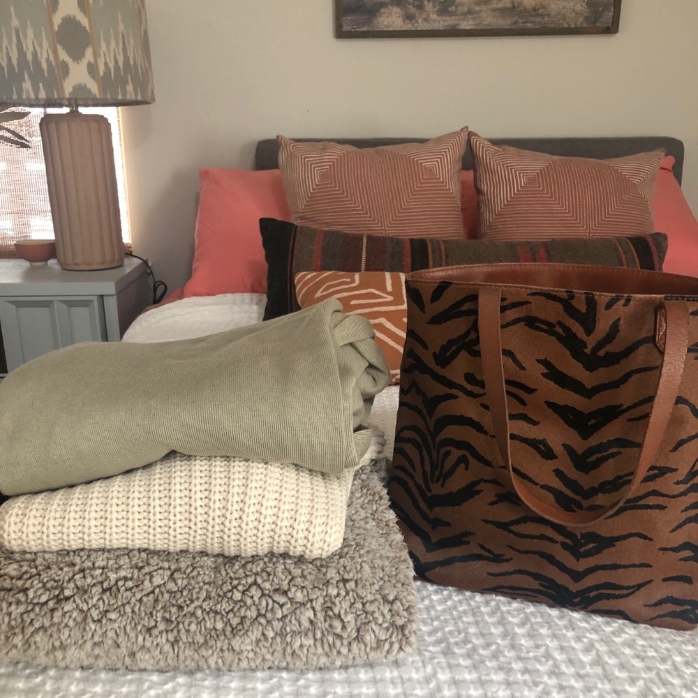 Madewell leopard Transport Tote